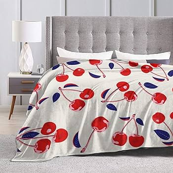 可愛い 毛布 ブランケット ひざ掛け かけ布団100x150 暖かい さくらんぼ Amazon.co.jp: ひざ掛け 毛布 ブランケット さくらんぼ 光沢感